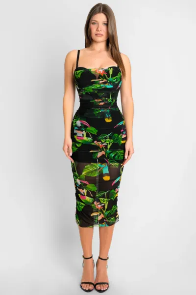 Sweetie Mesh Column Midi Shaping Dress